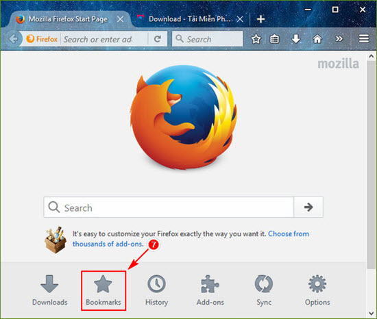 Cách đồng bộ bookmarks vào Firefox, đồng bộ đánh dấu trang trên Firefox
