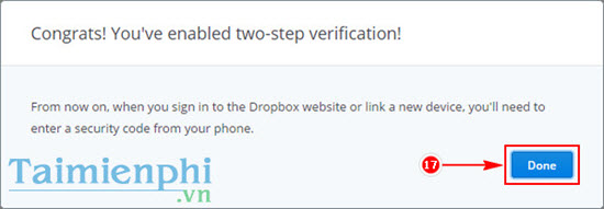 Tạo bảo mật hai lớp cho Dropbox, tăng cường bảo mật tài khoản Dropbox
