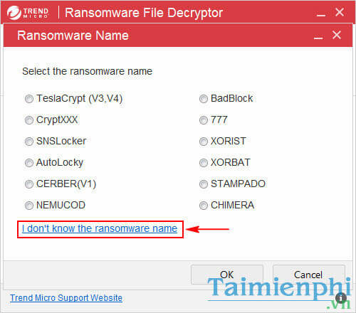 Sử dụng Trend Micro Ransomeware File Decryptor giải mã tệp tin bị mã hóa bởi Ransomware