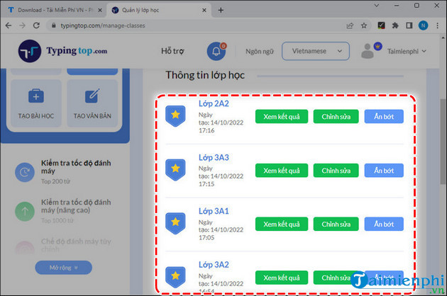 cach giao vien tao phong hoc tren typingtop