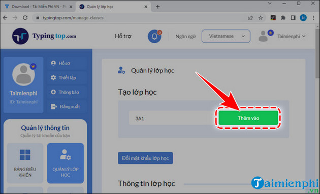 cach giao vien tao lop hoc tren typingtop