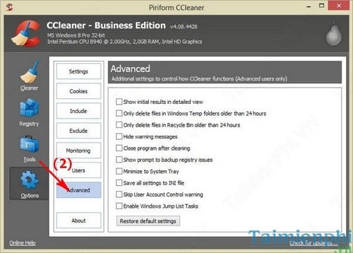 CCleaner - Loại bỏ các thông báo từ ứng dụng