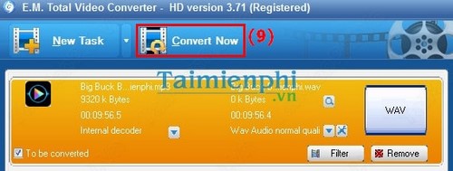 Total Video Converter - Chuyển đổi, đổi đuôi Audio sang WAV