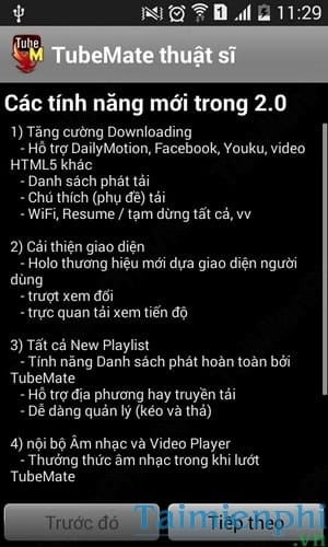 tai video youtube tren android bang Tubemate