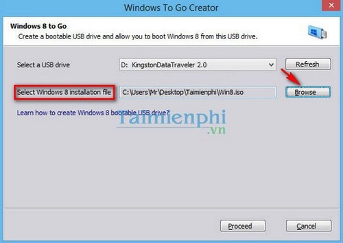 Cài Windows 8 chạy trên USB với Windows 8 To Go Creator