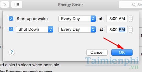 Hẹn giờ bật, tắt máy trên Mac OS X Yosemite