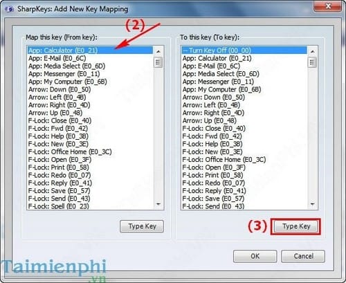 Chuyển đổi chức năng giữa các phím trên bàn phím Windows 7/XP