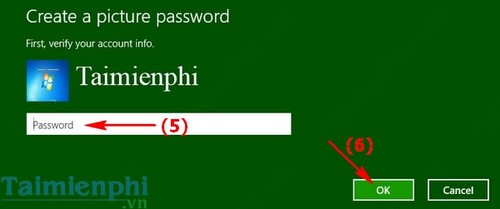 Cách đặt mật khẩu, Password bằng hình ảnh trên Window 8