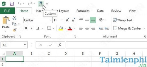 Thêm Calculator (Máy tính) vào Quick Access Toolbar trên Excel 2013