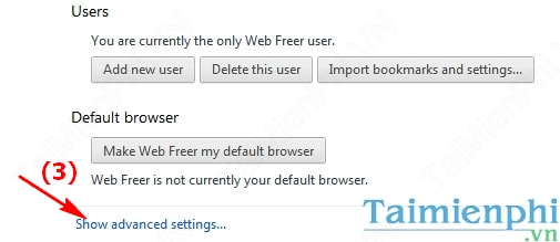 Web Freer - Thay đổi thư mục chứa file Download