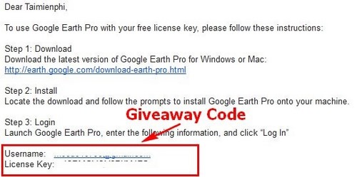 giveaway google earth pro 4