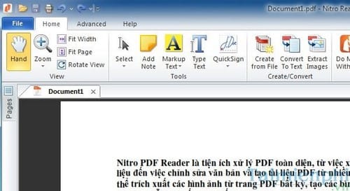 Đọc và chỉnh sửa tài liệu PDF bằng Nitro PDF Reader