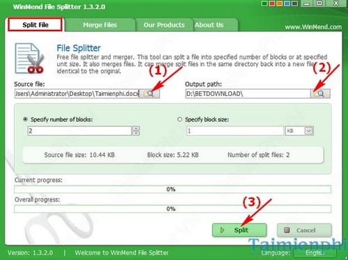 WinMend File Splitter - Cắt, ghép File dữ liệu hiệu quả
