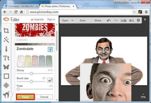 Tạo ảnh kinh dị, làm ảnh Zoombie trực tuyến cho lễ Halloween