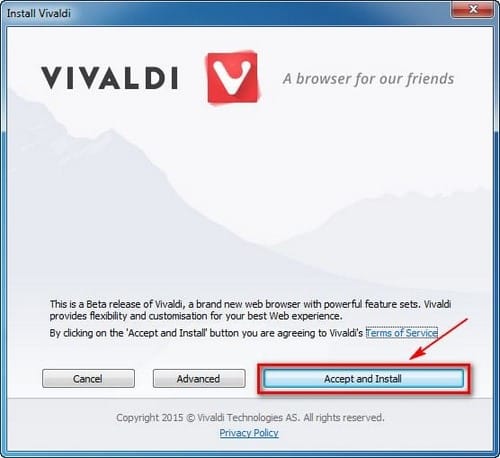 Cài đặt Vivaldi, duyệt web tốc độ cao