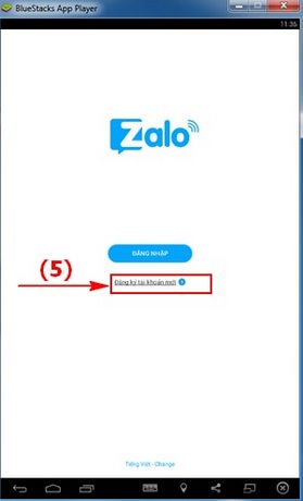 dang ky zalo tren pc bang bluestacks