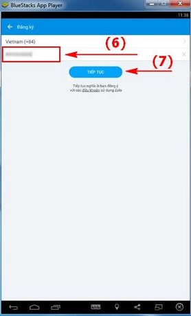 dang ky zalo tren pc bang bluestacks