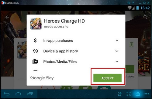 Cách chơi Heroes Charge trên PC bằng Droid4X