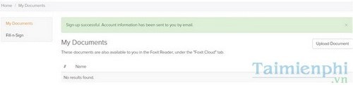 Đăng ký Foxit Cloud, tạo tài khoản Foxit Reader