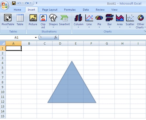 Vẽ tam giác đều trong Excel, tạo biểu đồ tam giác đều trên Excel