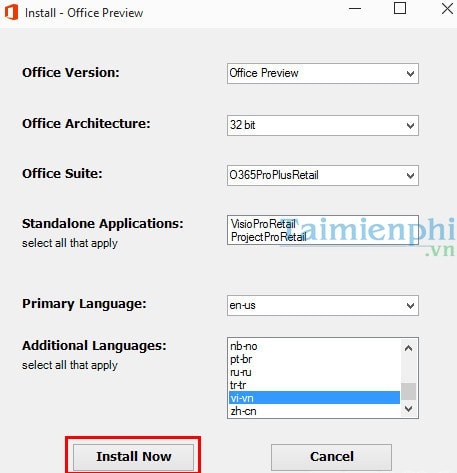Update and install office 2016