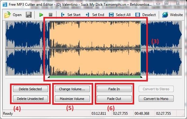 Chỉnh sửa nhạc, cắt nhạc mp3 bằng Free MP3 cutter and Editor