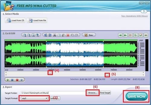 Cách cắt nhạc MP3 bằng Free MP3 Cutter
