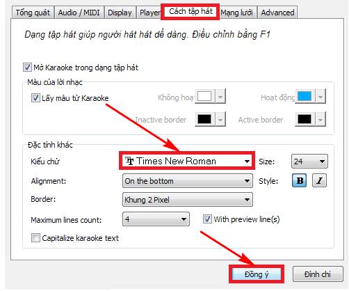 Loi font tieng viet tren Karafun Player
