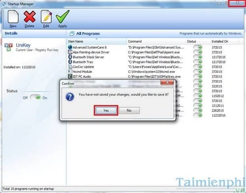 Sử dụng chức năng Startup Manager trong Your Uninstaller
