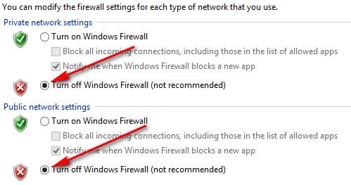 Bật/ tắt tường lửa, Firewall trên windows 8.1 và windows 10