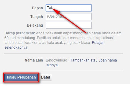 Xin hỏi về cách đổi tên facebook thành một chữ