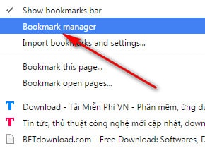 Tạo và xóa Bookmark trên Google Chrome