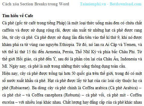 Cách xoá Comment và Section Break trong Word 2013, 2010, 2007, 2003