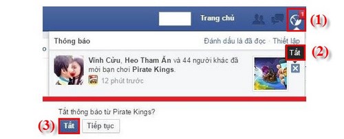 Cách chặn lời mời chơi Pirate Kings từ Facebook trên Firefox, Chrome, Cốc Cốc