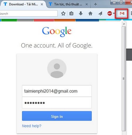 Cách kiểm tra thư mới, mail mới trên Gmail không cần đăng nhập Gmail trên Firefox