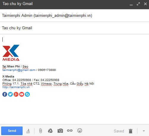 Tạo chữ ký Gmail với đầy đủ thông tin và chuyên nghiệp nhất