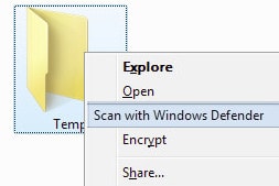 windows defender right click scan