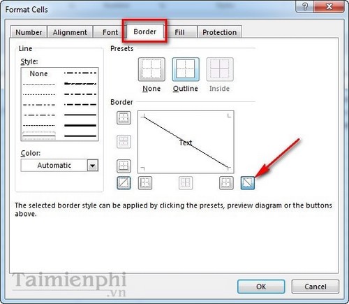 chia doi mot o thanh 2 tren excel 