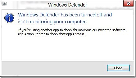 Cách bật/tắt Windows Defender win 8 8.1 7