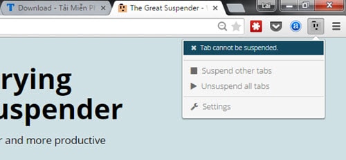 kiem soat google chrome an ram the great suspender