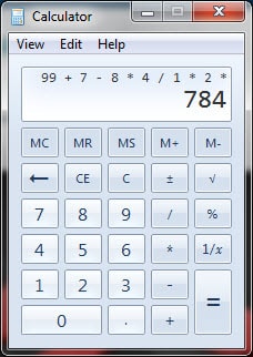 Tính toán cộng, trừ, nhân, chia bằng Calculator trên win XP 7 8