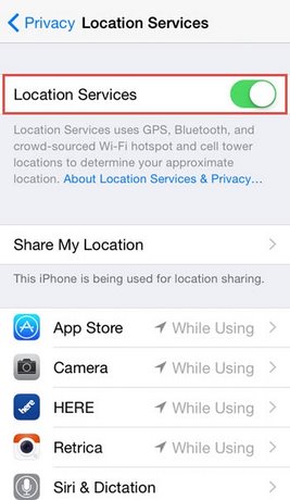 Bật GPS, bật tắt định vị trên iPhone, iPad