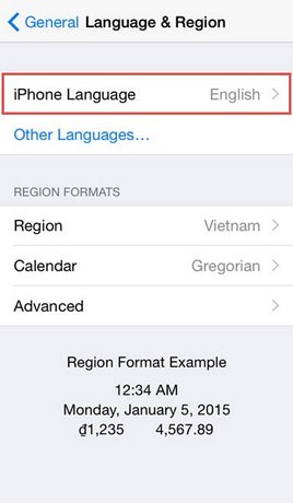 Cách thay đổi ngôn ngữ cho iPhone, thay đổi ngôn ngữ tiếng Việt iPhone