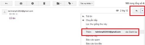 Bổ sung địa chỉ email mới vào danh bạ Gmail