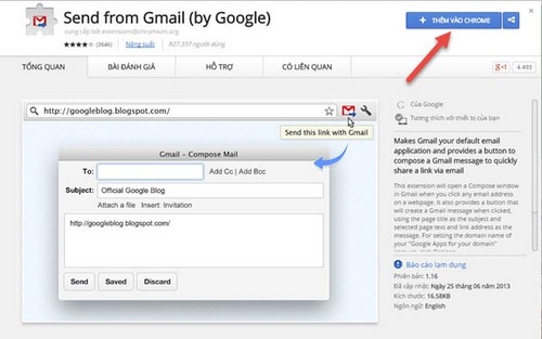 Cách gửi email trên CocCoc, Chrome không cần đăng nhập Gmail