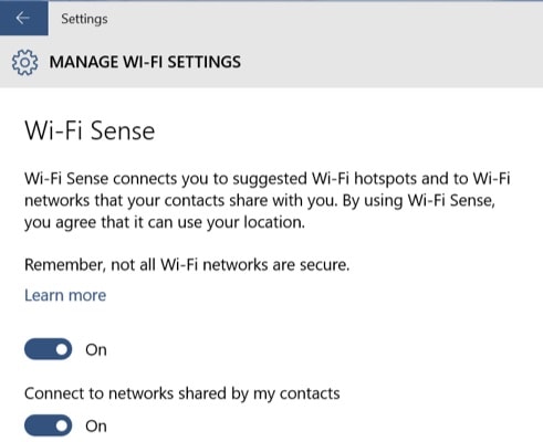 Chia sẻ mật khẩu Wi-Fi trên Windows 10 bằng Wifi Sense