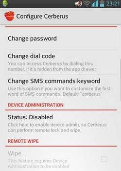 Chống trộm cho Android bằng Cerberus anti theft