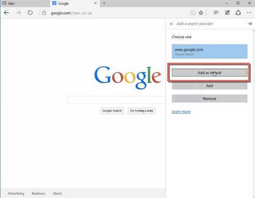 Đặt Google là công cụ tìm kiếm mặc định trên Microsoft Edge