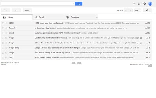 phan biet email da doc va chua doc gmail