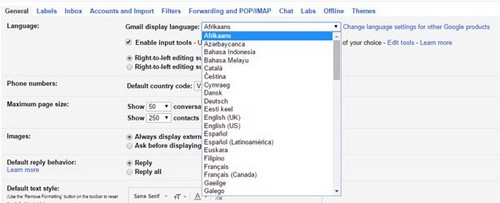 Thay đổi ngôn ngữ trong Gmail